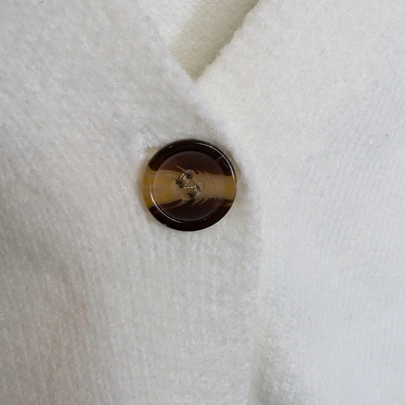 Shein Cream White Soft Knit Button Front V Neck Cardigan Plus Size 2XL Women - Picture 7 of 9
